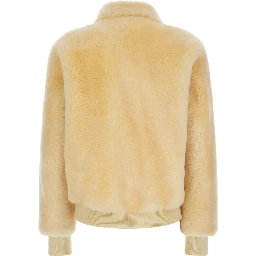 TEDDY STRAIGHT SHEARLING BLOUSON LEATHER DETAILS