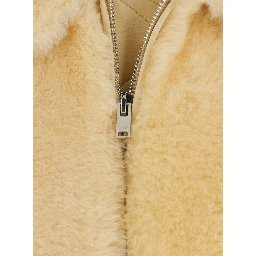 TEDDY STRAIGHT SHEARLING BLOUSON LEATHER DETAILS