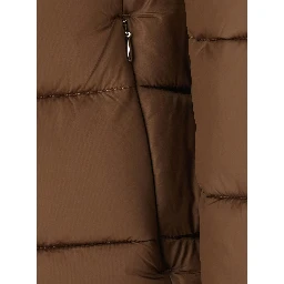 Down jacket MATILDA LONG PUFFER with hood and pockets Brown Woman