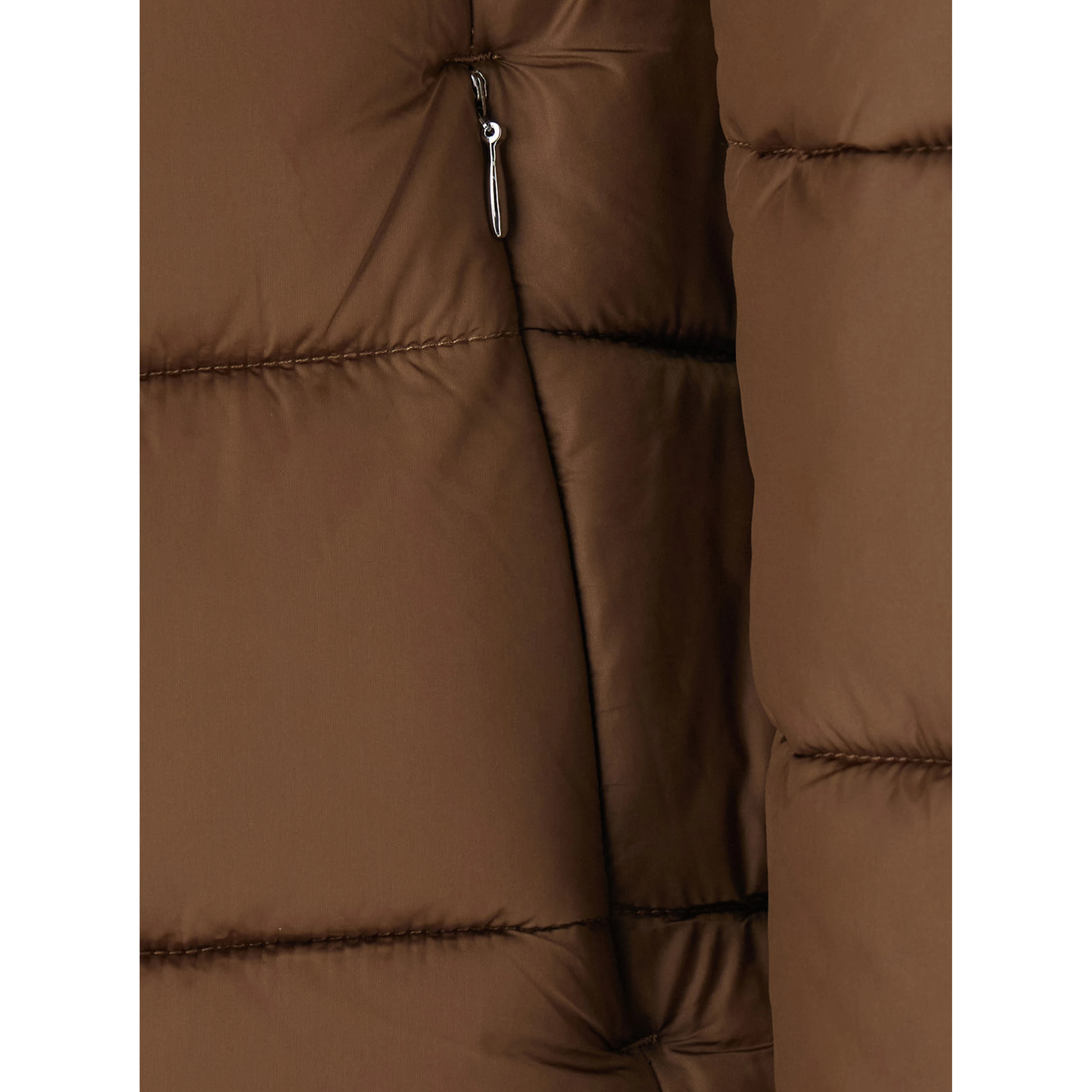 Down jacket MATILDA LONG PUFFER with hood and pockets Brown Woman