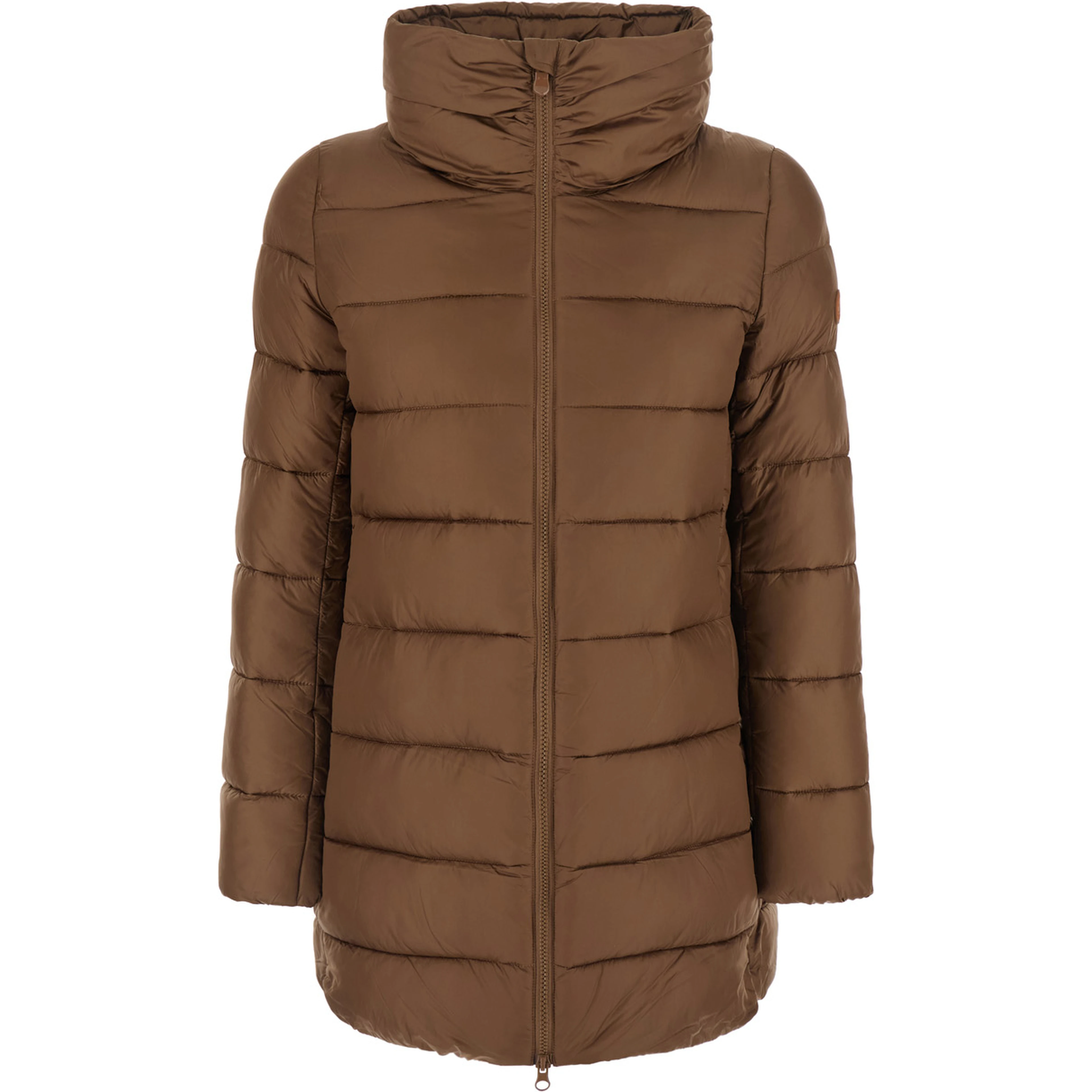 Down jacket MATILDA LONG PUFFER with hood and pockets Brown Woman