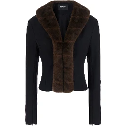 Jacket Lawrence with Tech Fabric details, black and unisex