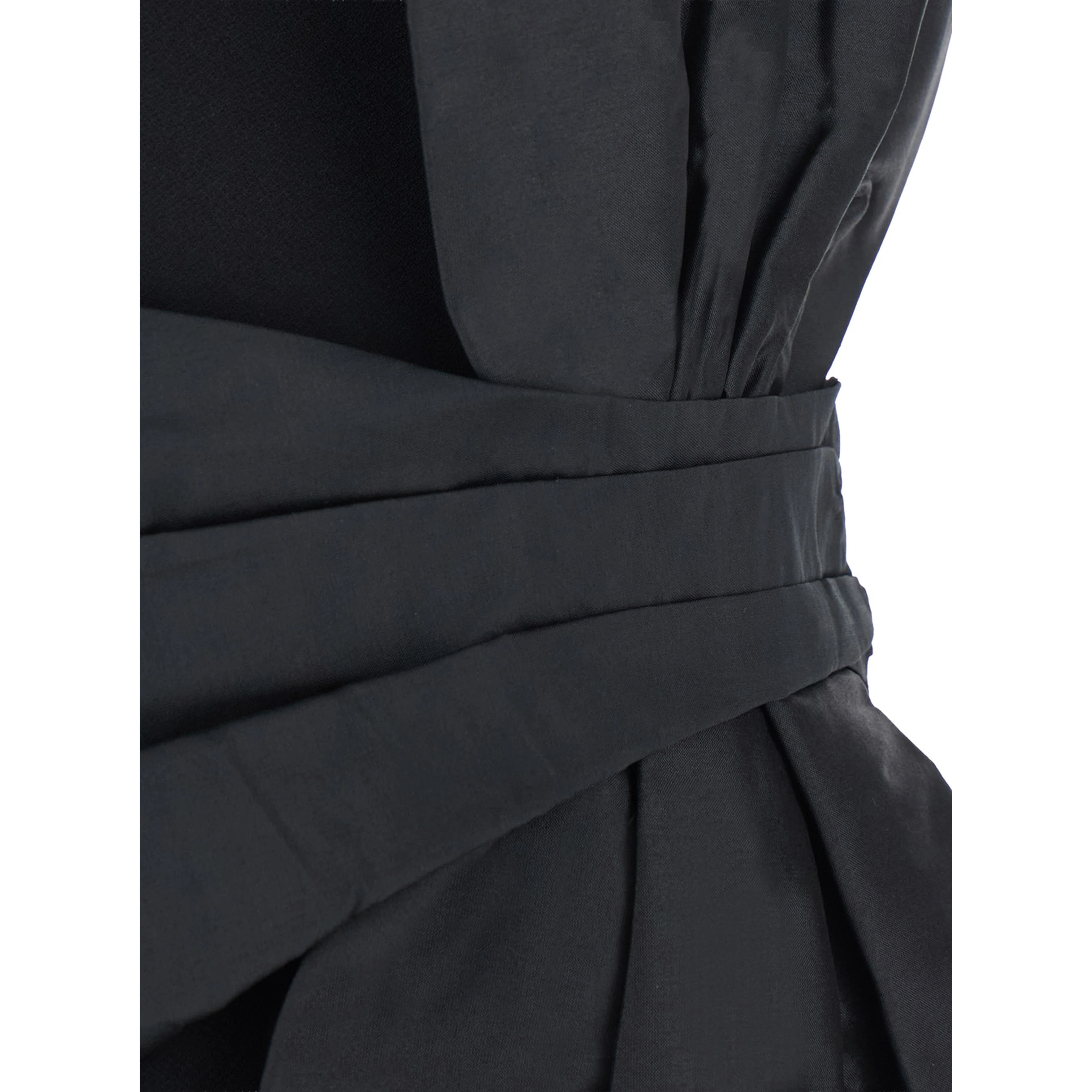 BUSTIER BOW DRESS with elegant details in Tech Fabric and black color for women