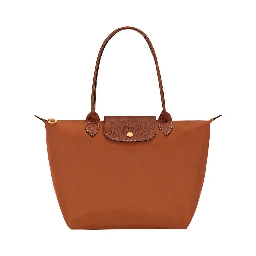 Handbag Le Pilage Original Medium with Two Top Handles and Logo Printed on the Front in Brown Canvas for Women