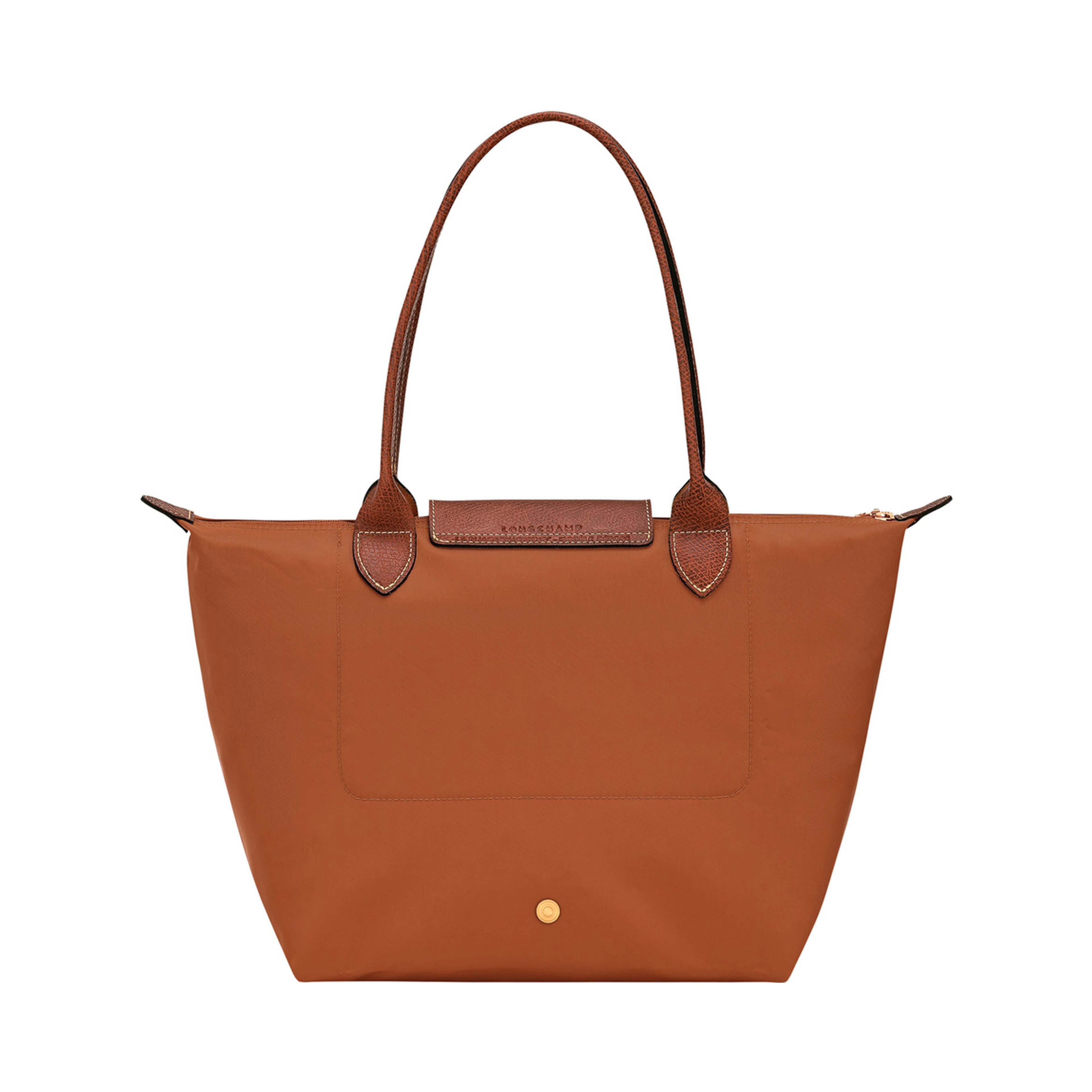Handbag Le Pilage Original Medium with Two Top Handles and Logo Printed on the Front in Brown Canvas for Women
