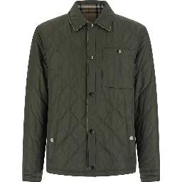 Reversible Jacket with Diamond Stitching in Green Womens