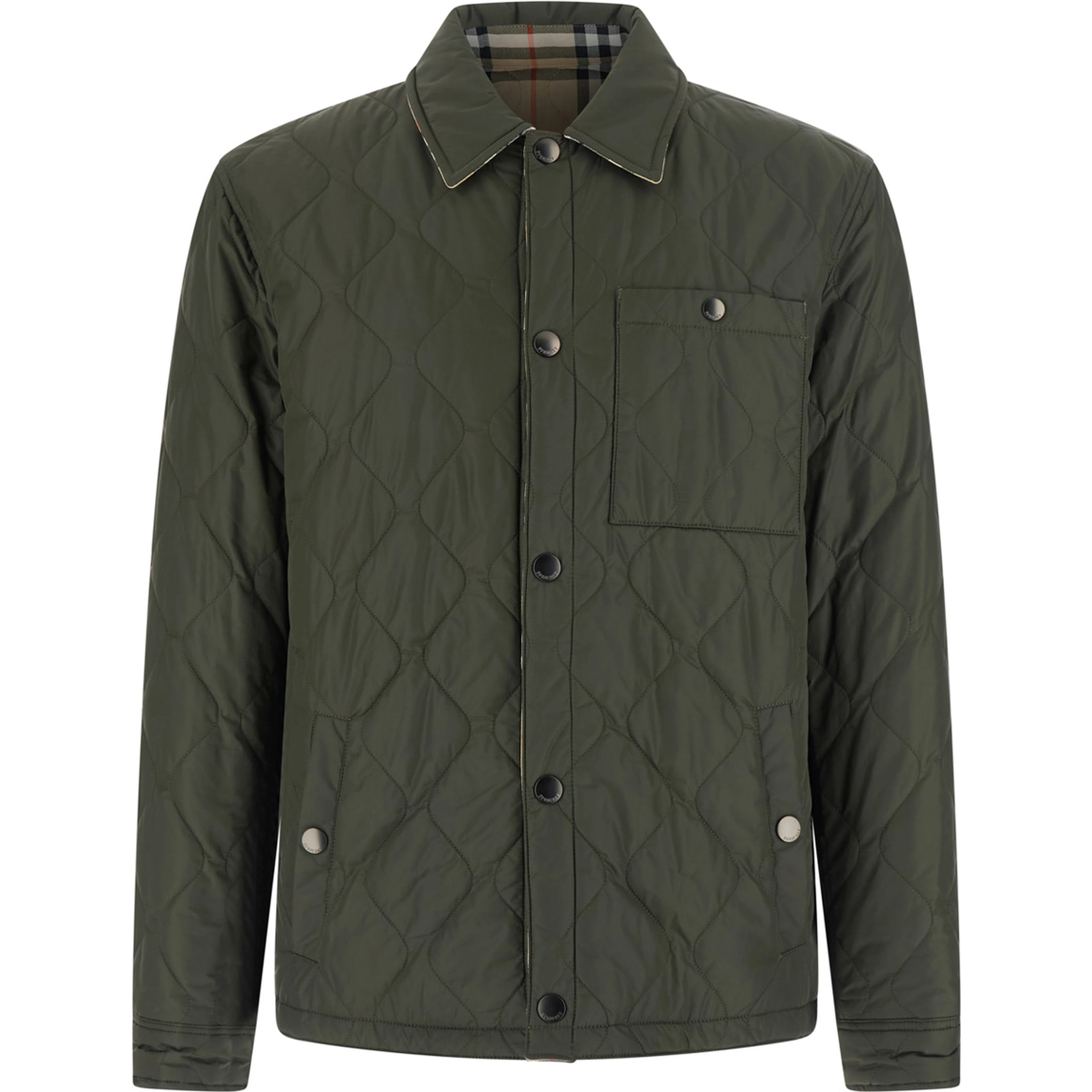 Reversible Jacket with Diamond Stitching in Green Womens