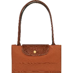Handbag Le Pilage Original Medium with Two Top Handles and Logo Printed on the Front in Brown Canvas for Women
