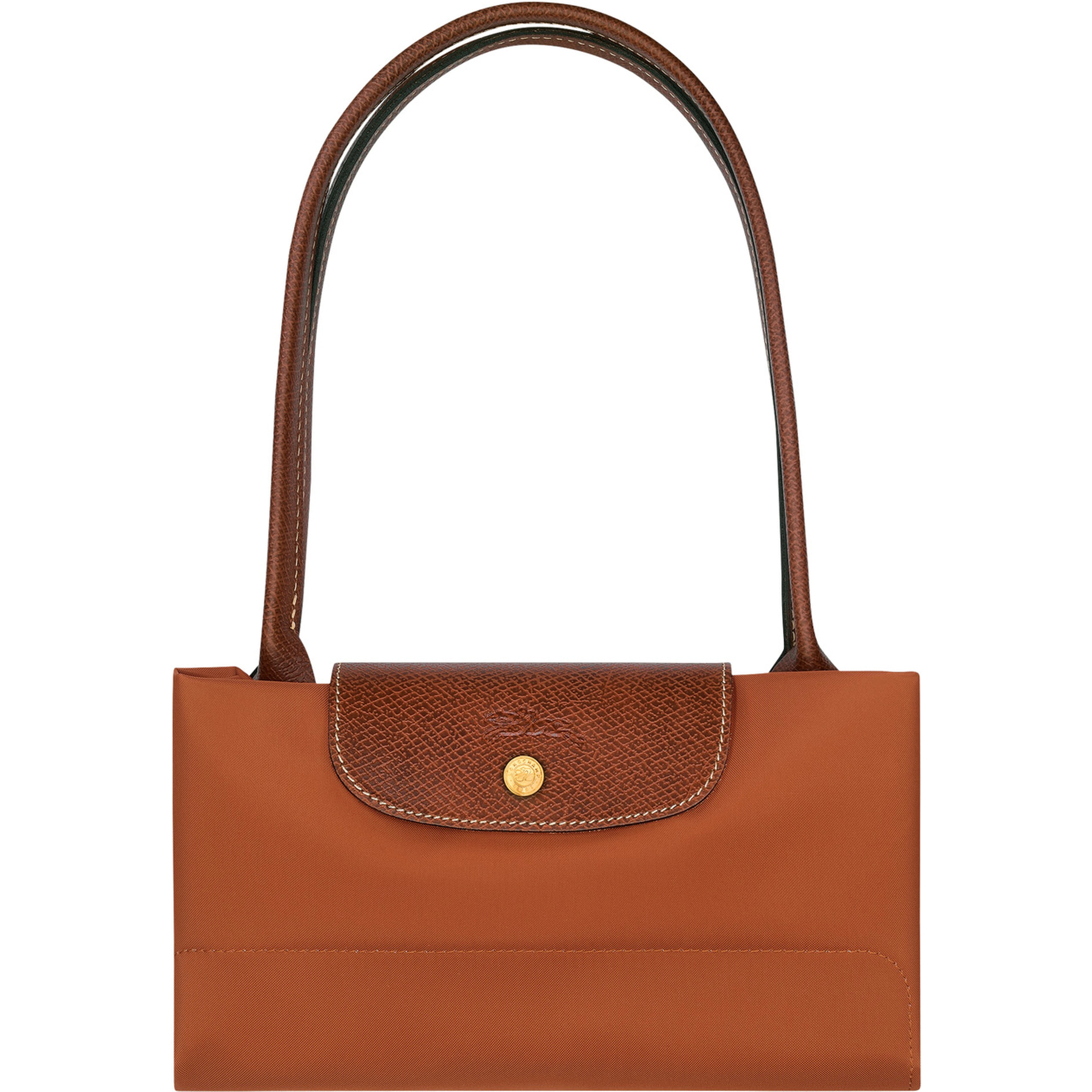 Handbag Le Pilage Original Medium with Two Top Handles and Logo Printed on the Front in Brown Canvas for Women