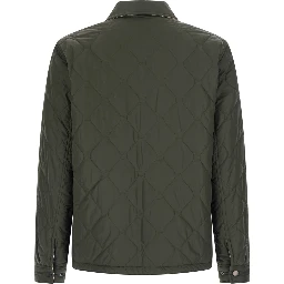 Reversible Jacket with Diamond Stitching in Green Womens