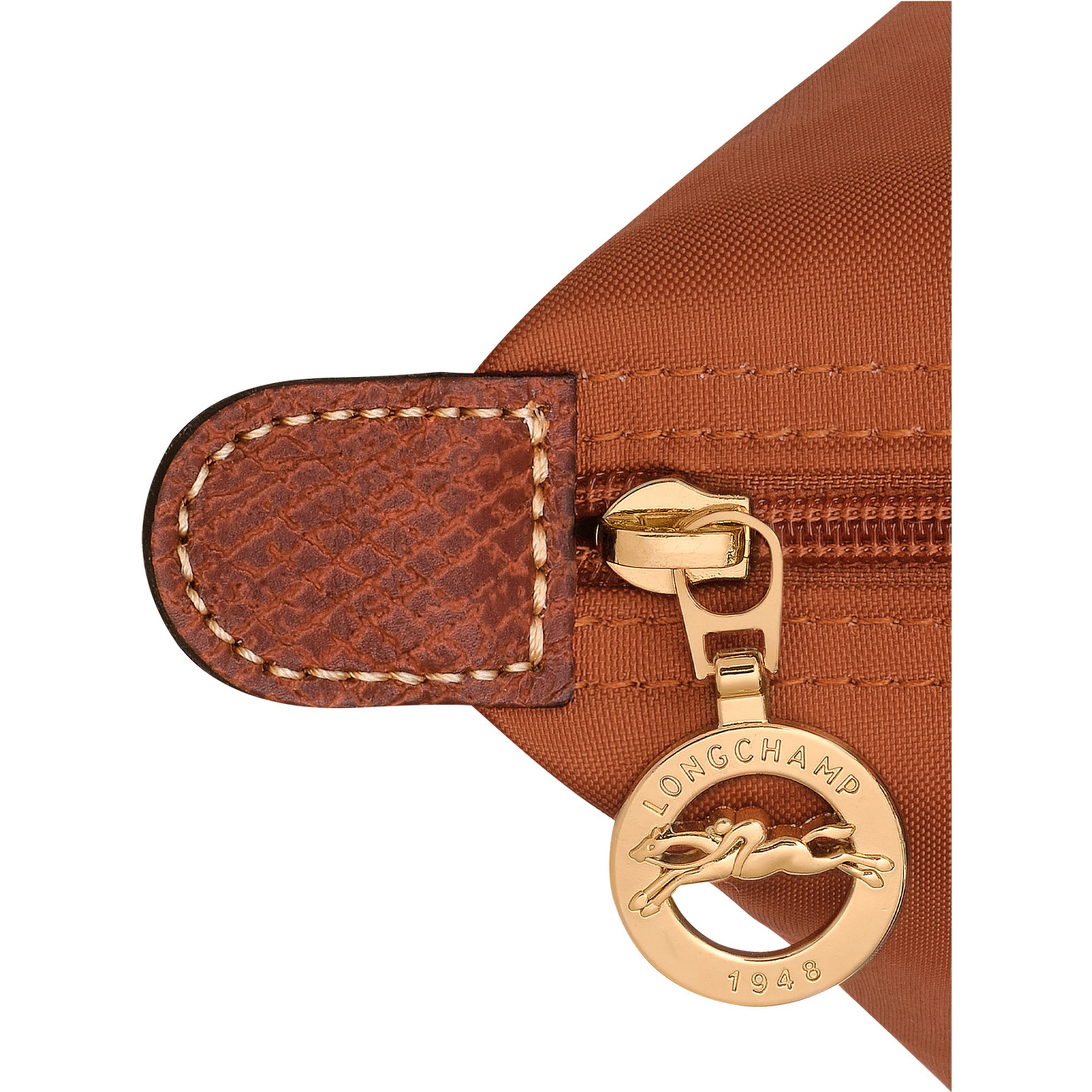 Handbag Le Pilage Original Medium with Two Top Handles and Logo Printed on the Front in Brown Canvas for Women