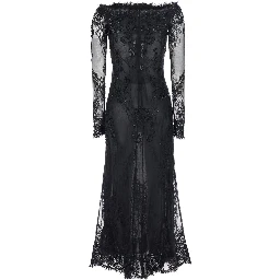 DRESS with collar and long sleeves in Tech Fabric Black women