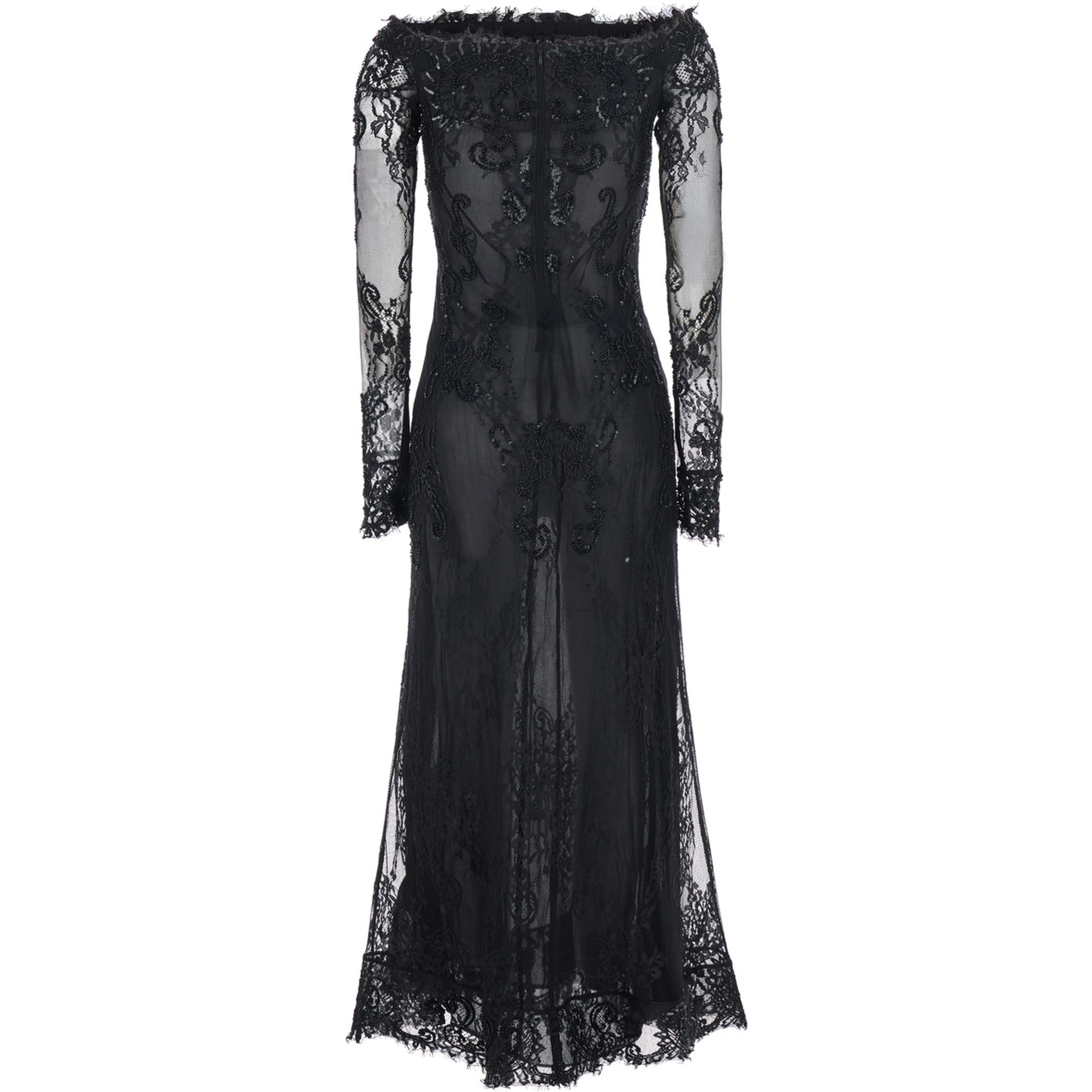 DRESS with collar and long sleeves in Tech Fabric Black women