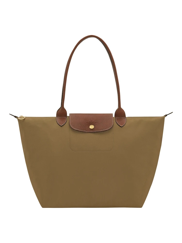 Le Pliage Original Green Shoulder bag with embossed logo on the front in canvas for women