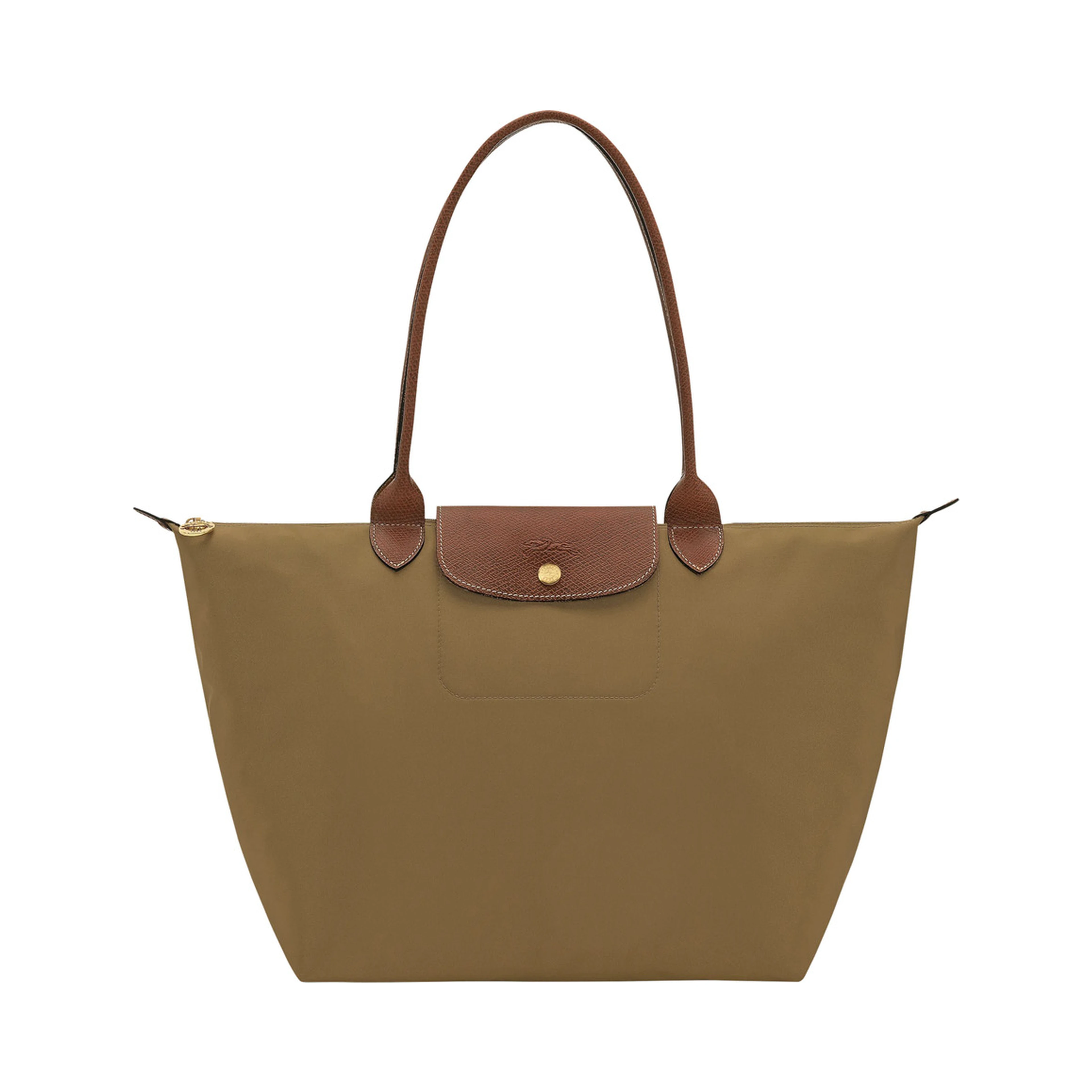 Le Pliage Original Green Shoulder bag with embossed logo on the front in canvas for women