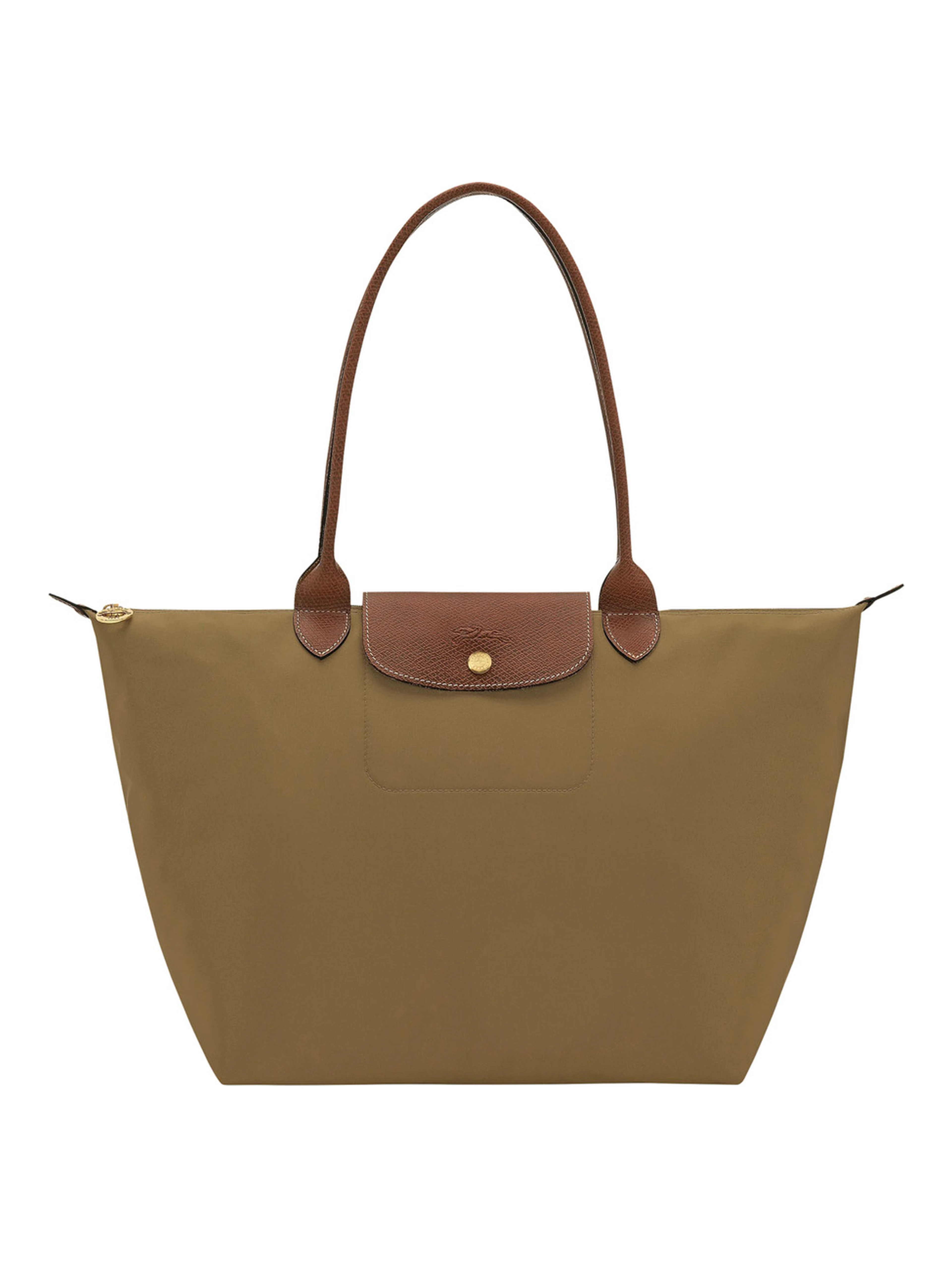 Le Pliage Original Green Shoulder bag with embossed logo on the front in canvas for women