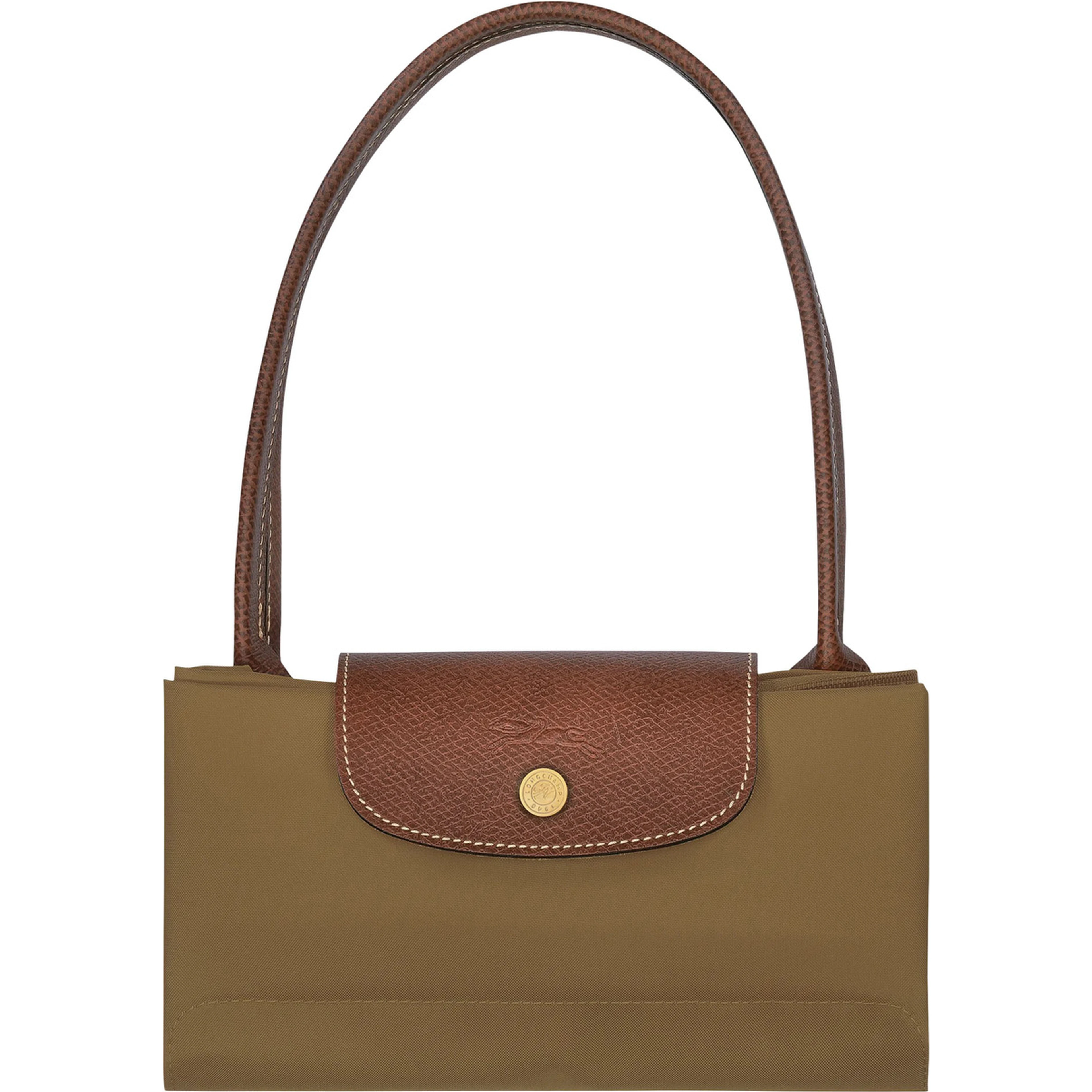 Le Pliage Original Green Shoulder bag with embossed logo on the front in canvas for women