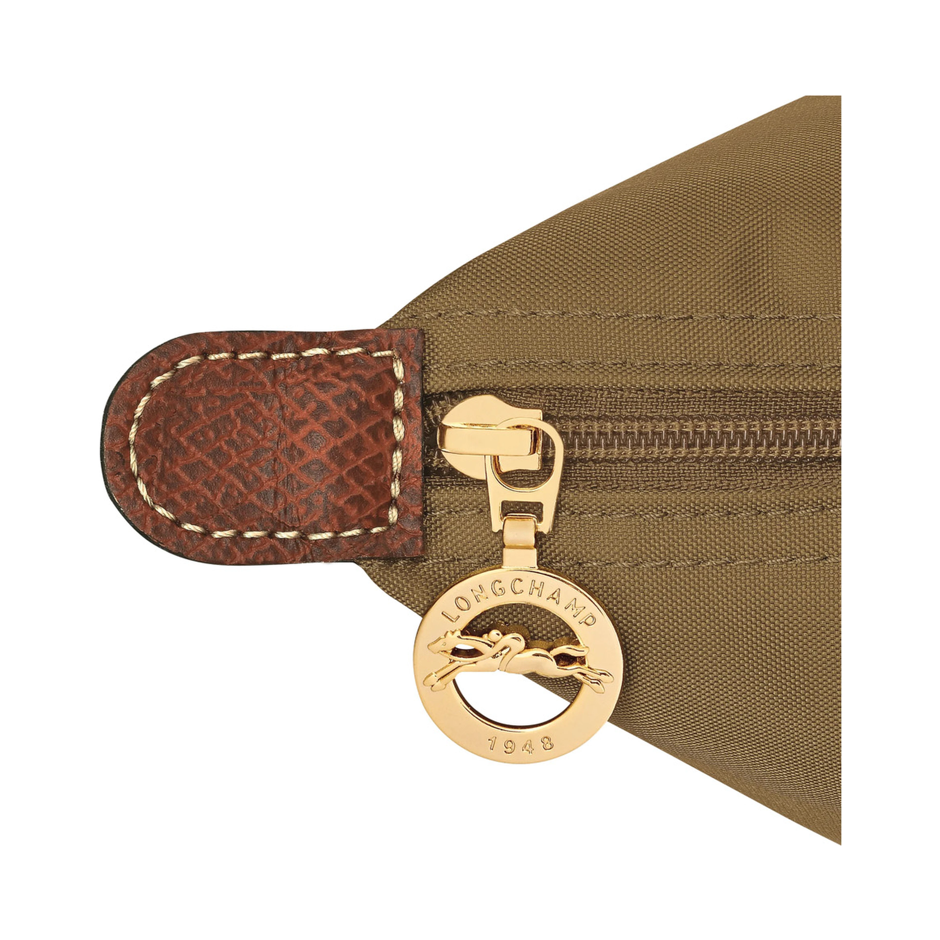 Le Pliage Original Green Shoulder bag with embossed logo on the front in canvas for women