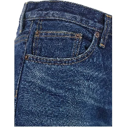 Classic slim jeans in 100% blue cotton for men