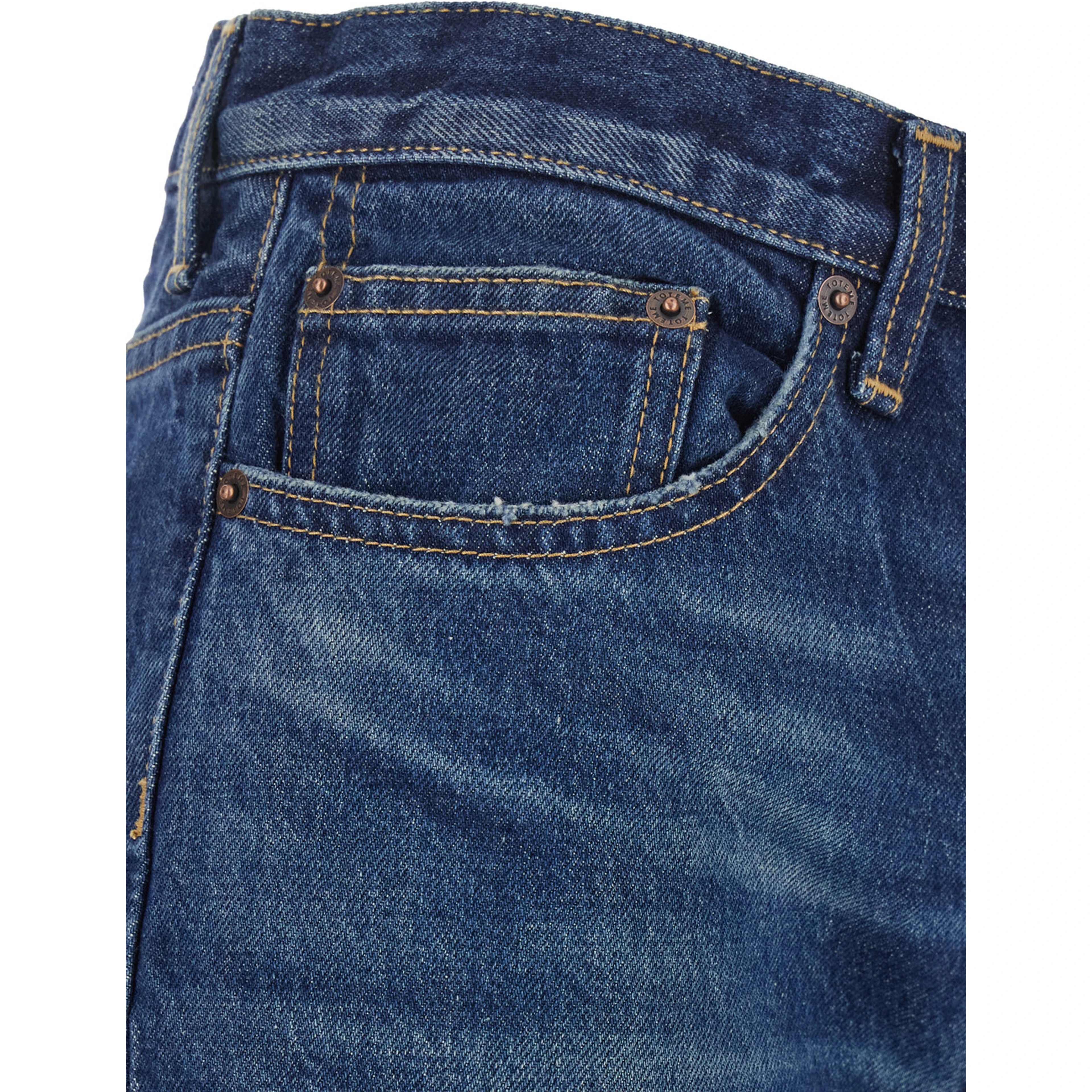 Classic slim jeans in 100% blue cotton for men