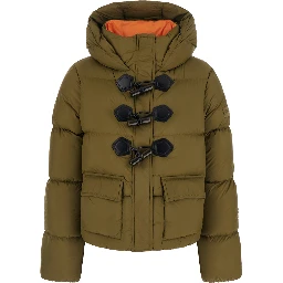 Puffer Green with Quilted Details in Tech Fabric Women