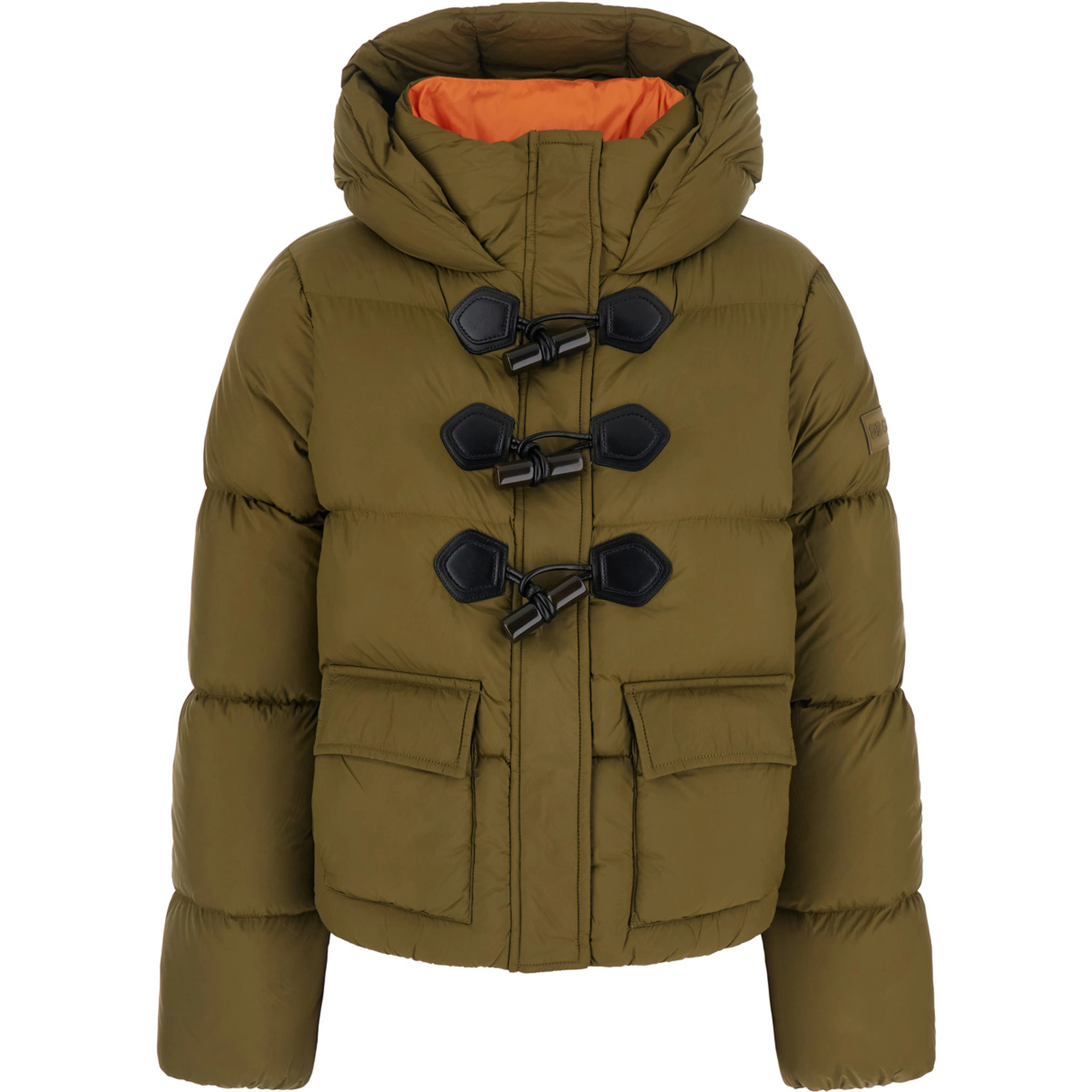 Puffer Green with Quilted Details in Tech Fabric Women