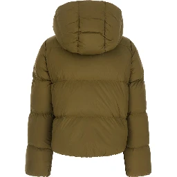 Puffer Green with Quilted Details in Tech Fabric Women