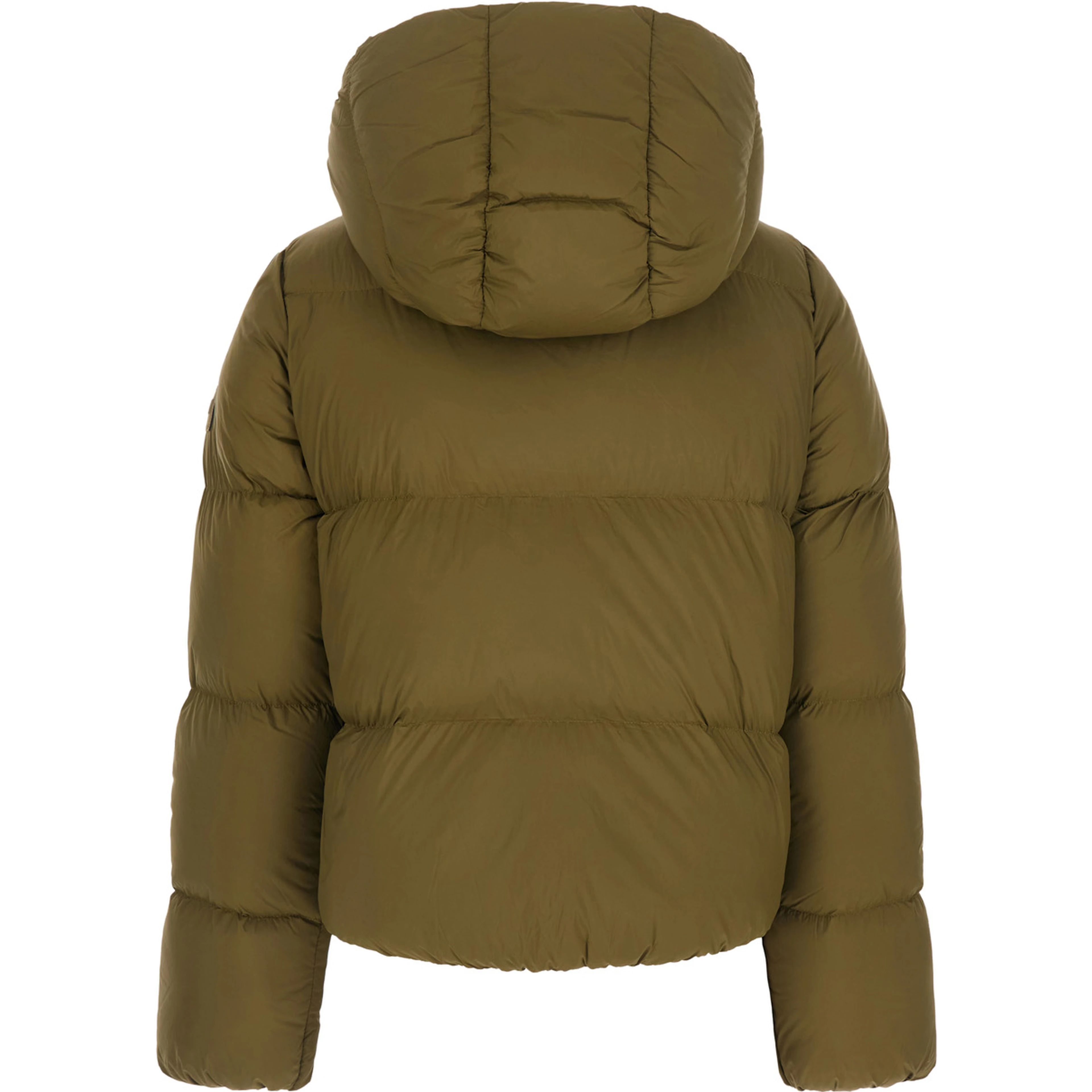 Puffer Green with Quilted Details in Tech Fabric Women