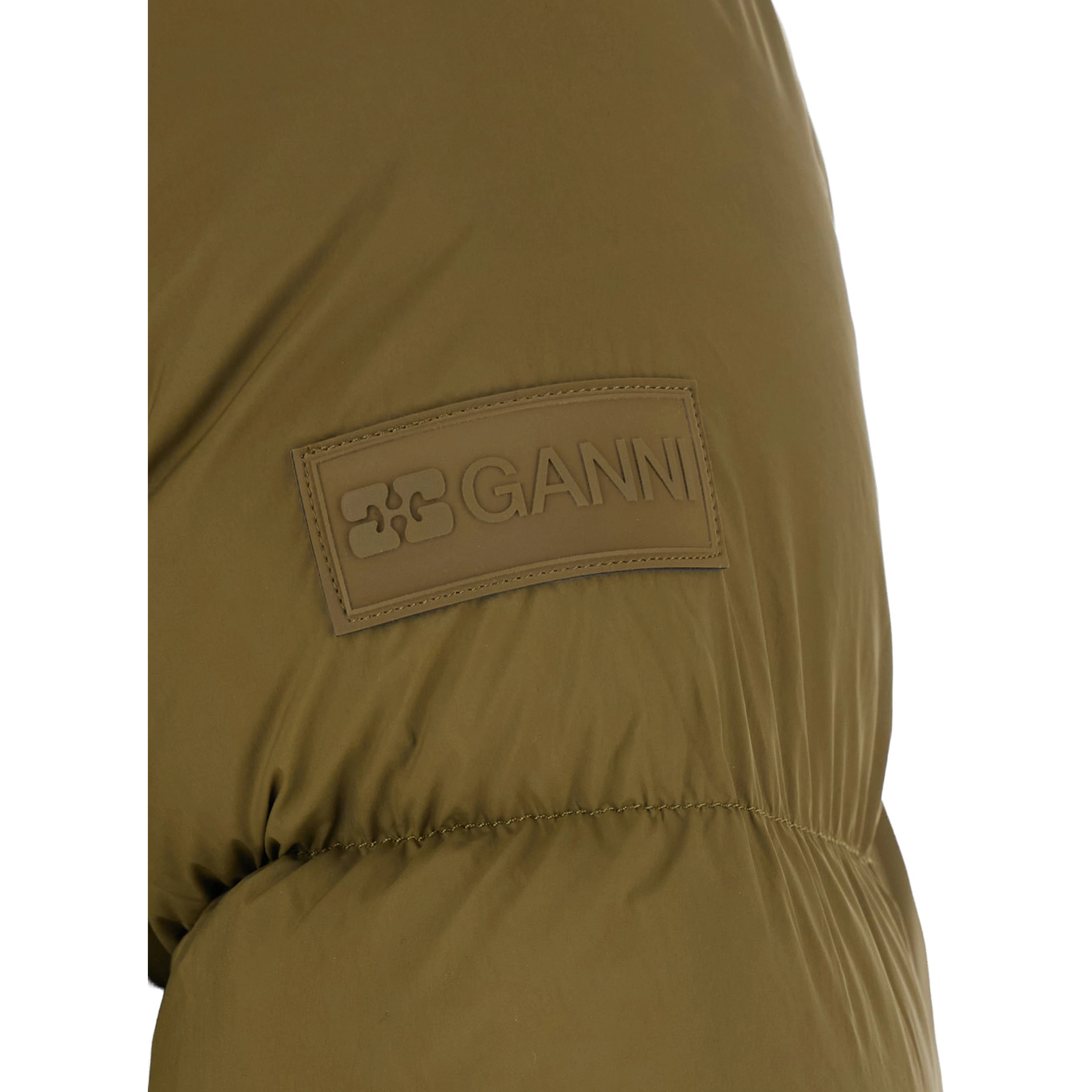 Puffer Green with Quilted Details in Tech Fabric Women