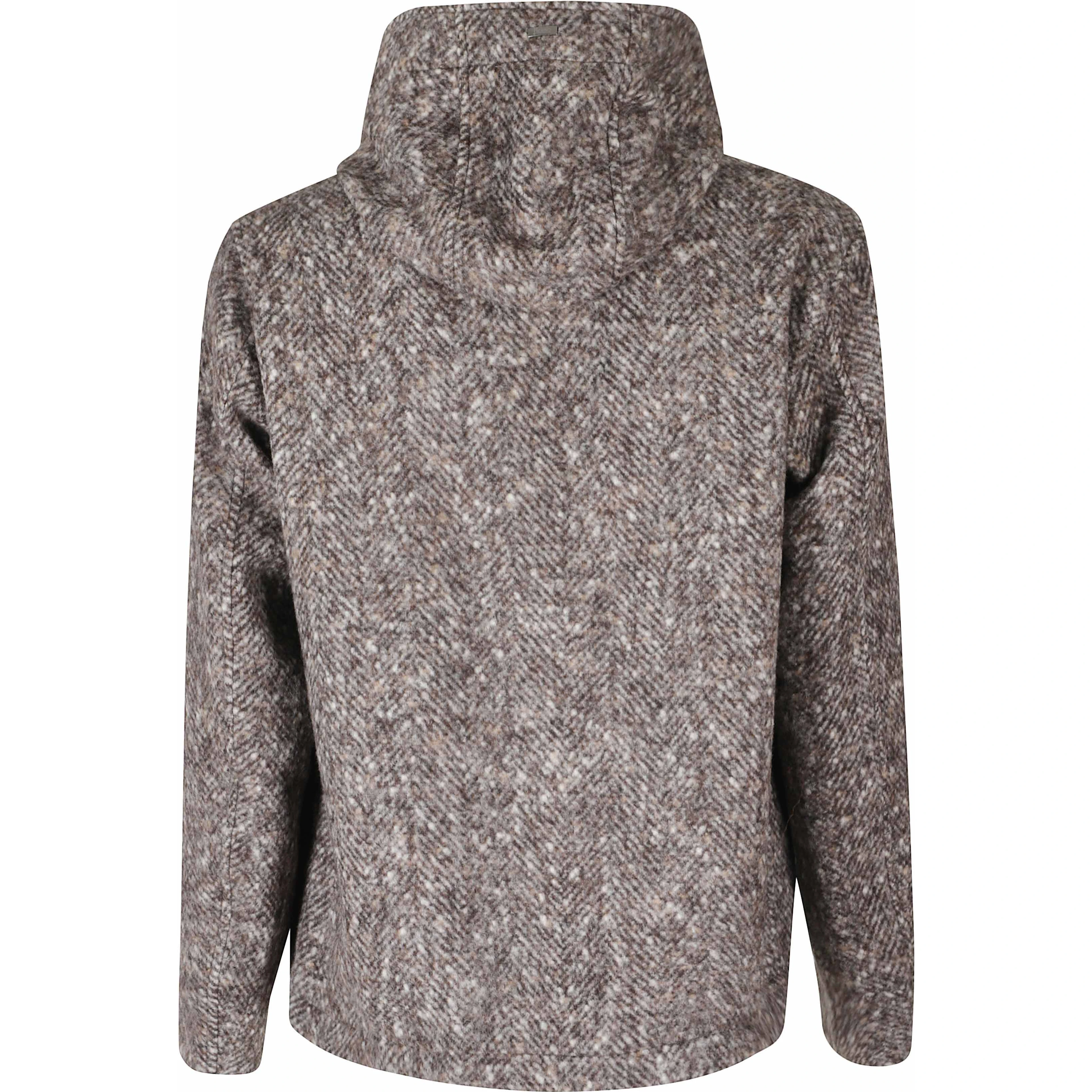 GIUBBOTTO CAPPUCCIO LANA ALPACA SPINATO