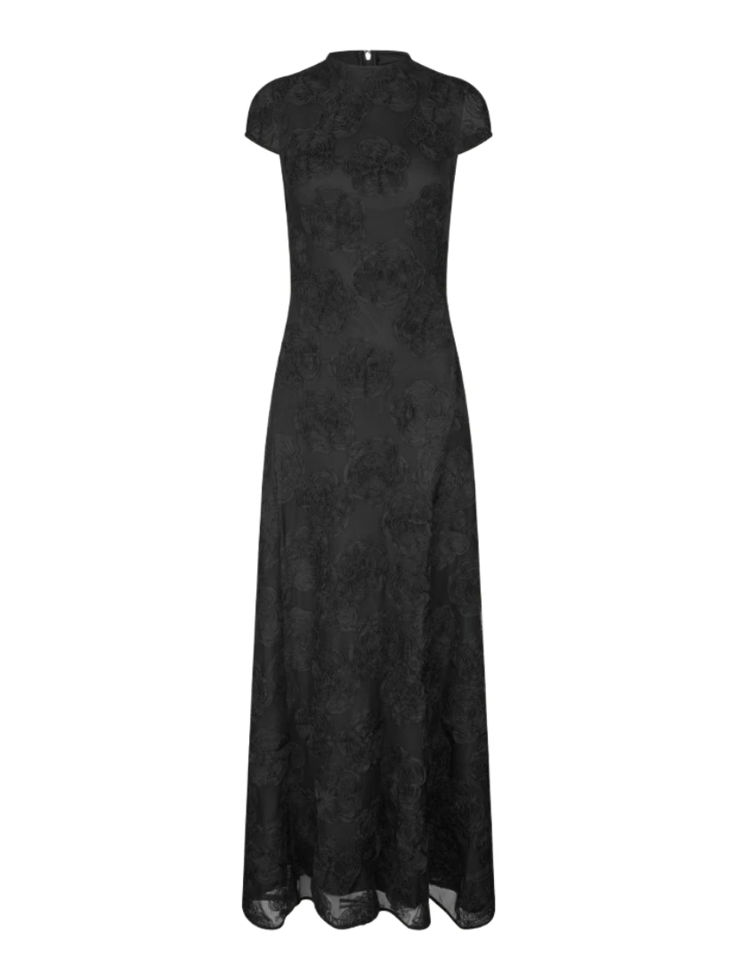 FLOWER MESH MAXI DRESS