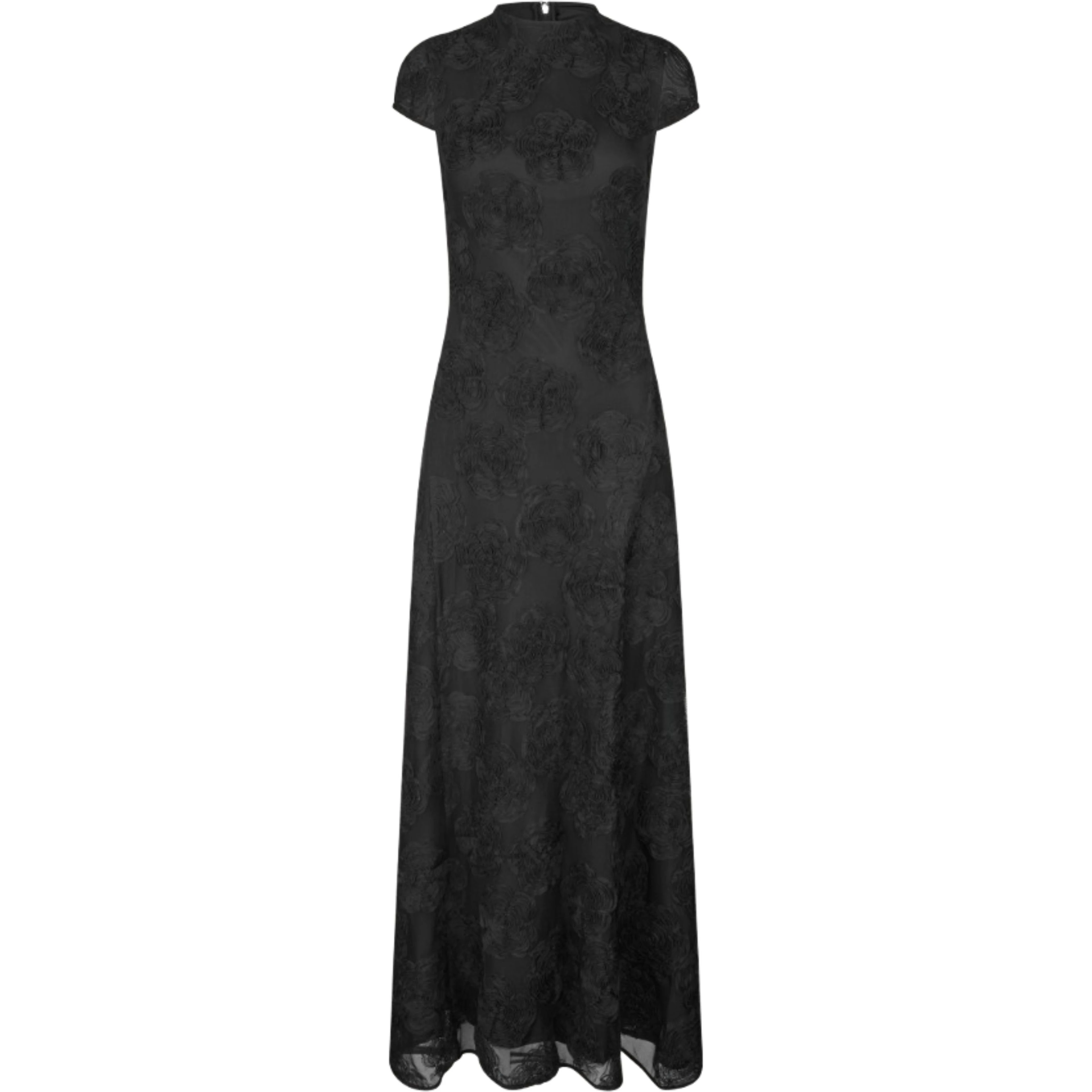FLOWER MESH MAXI DRESS
