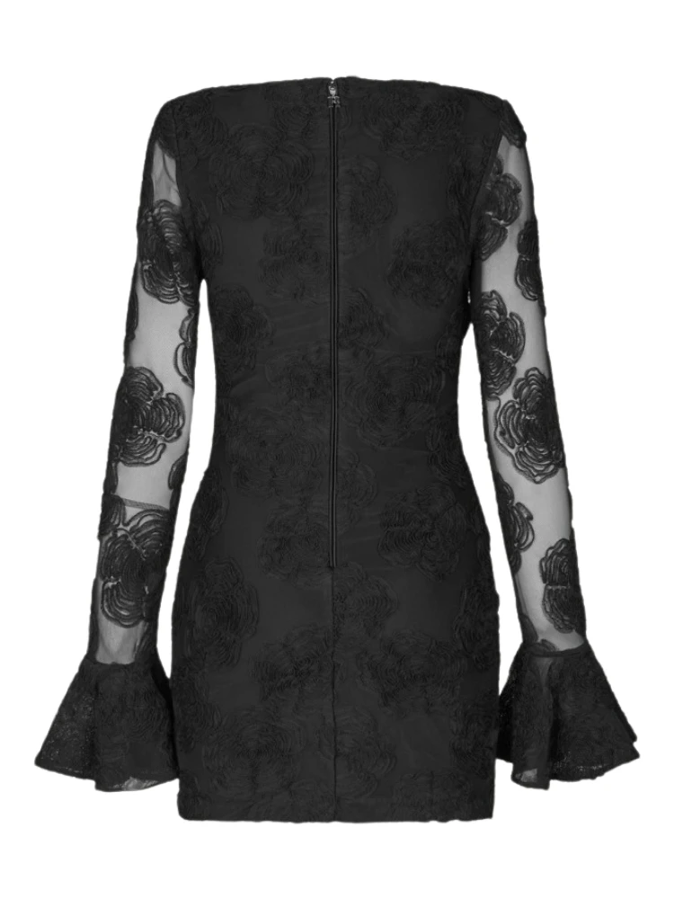 FLOWER MESH LS MINI DRESS alternative