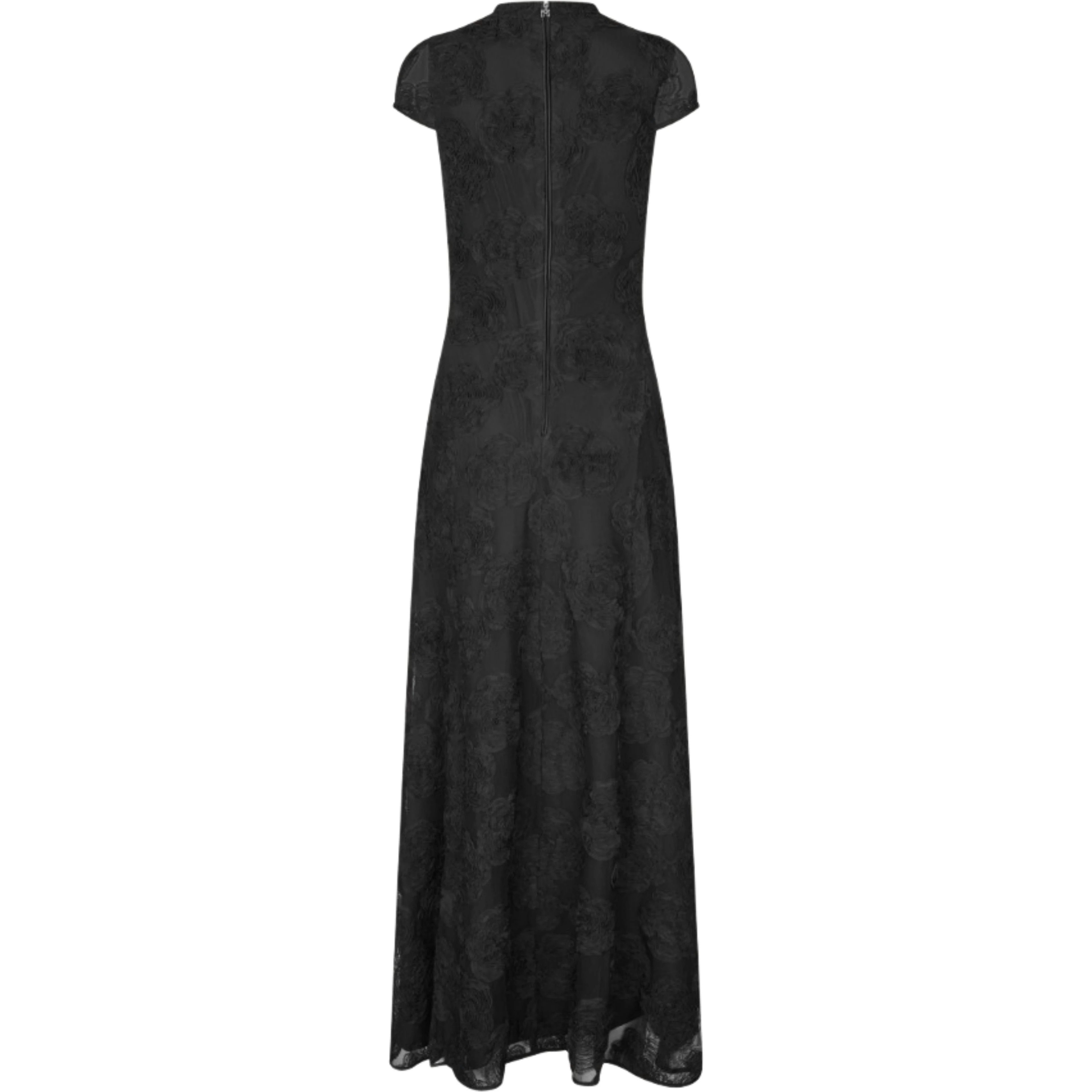 FLOWER MESH MAXI DRESS