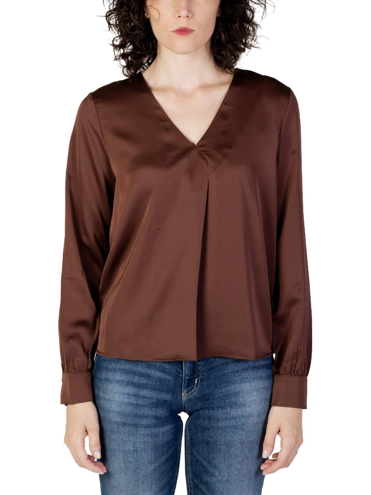 Brown Polyester Blouse