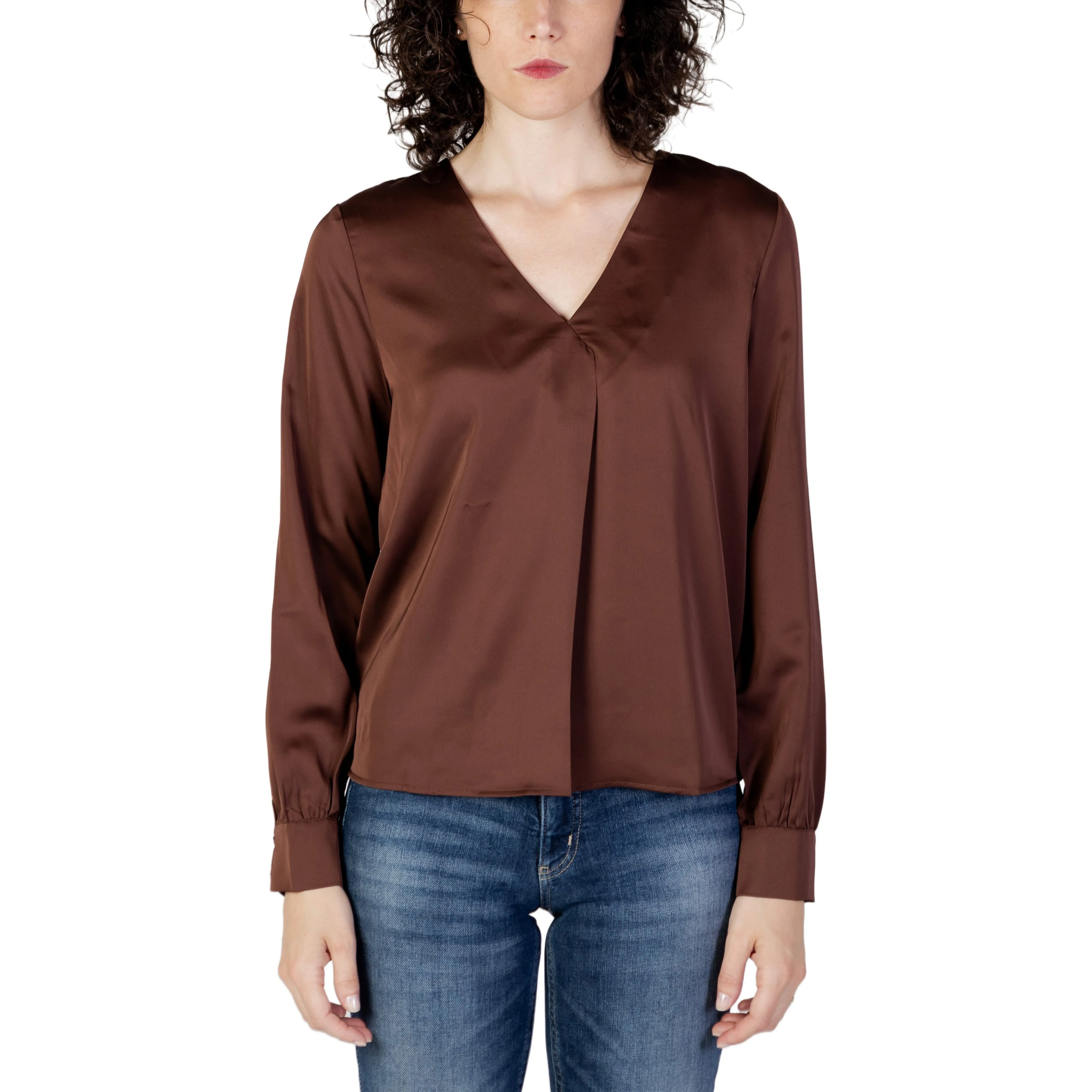 Brown Polyester Blouse