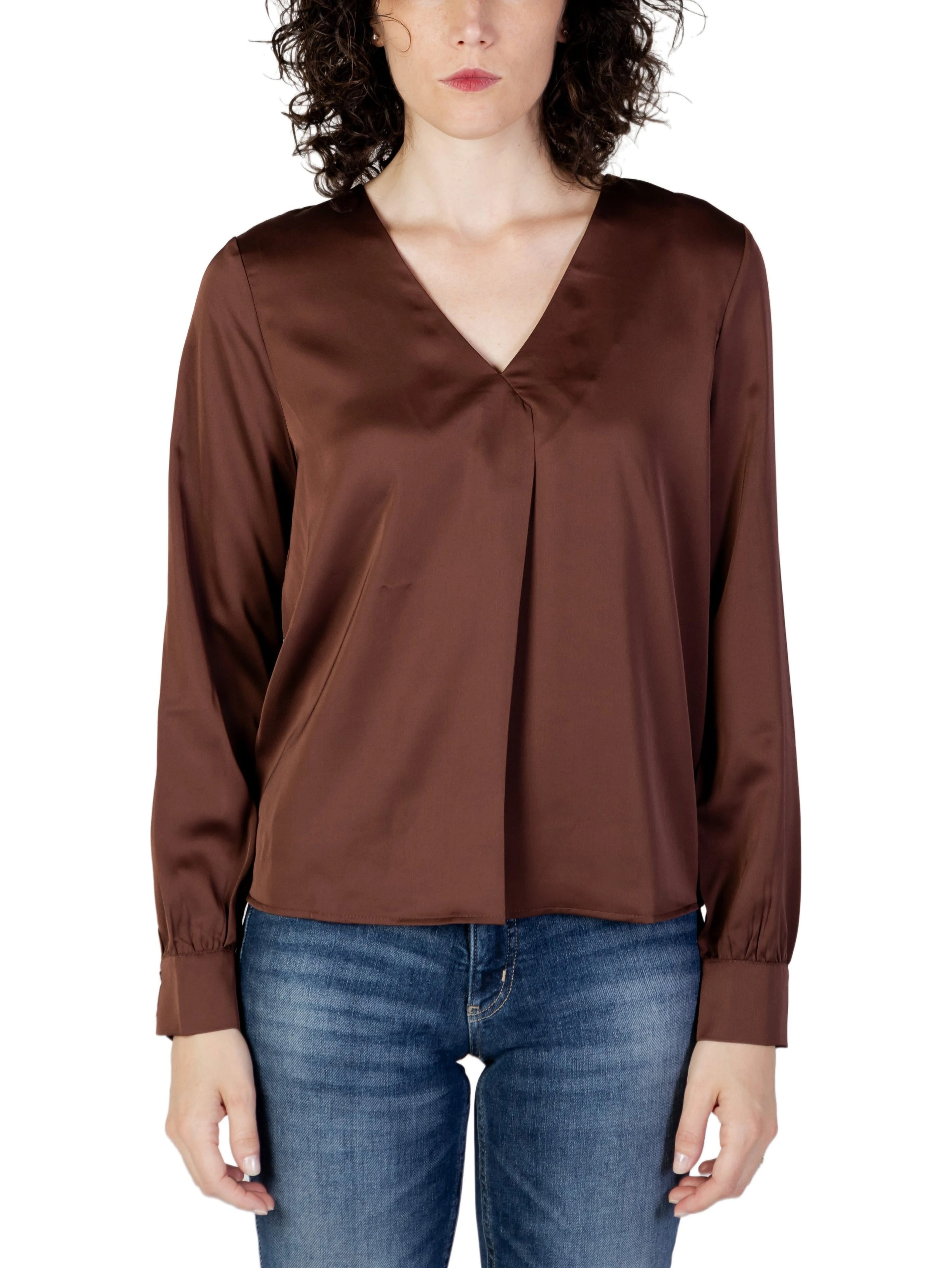 Brown Polyester Blouse