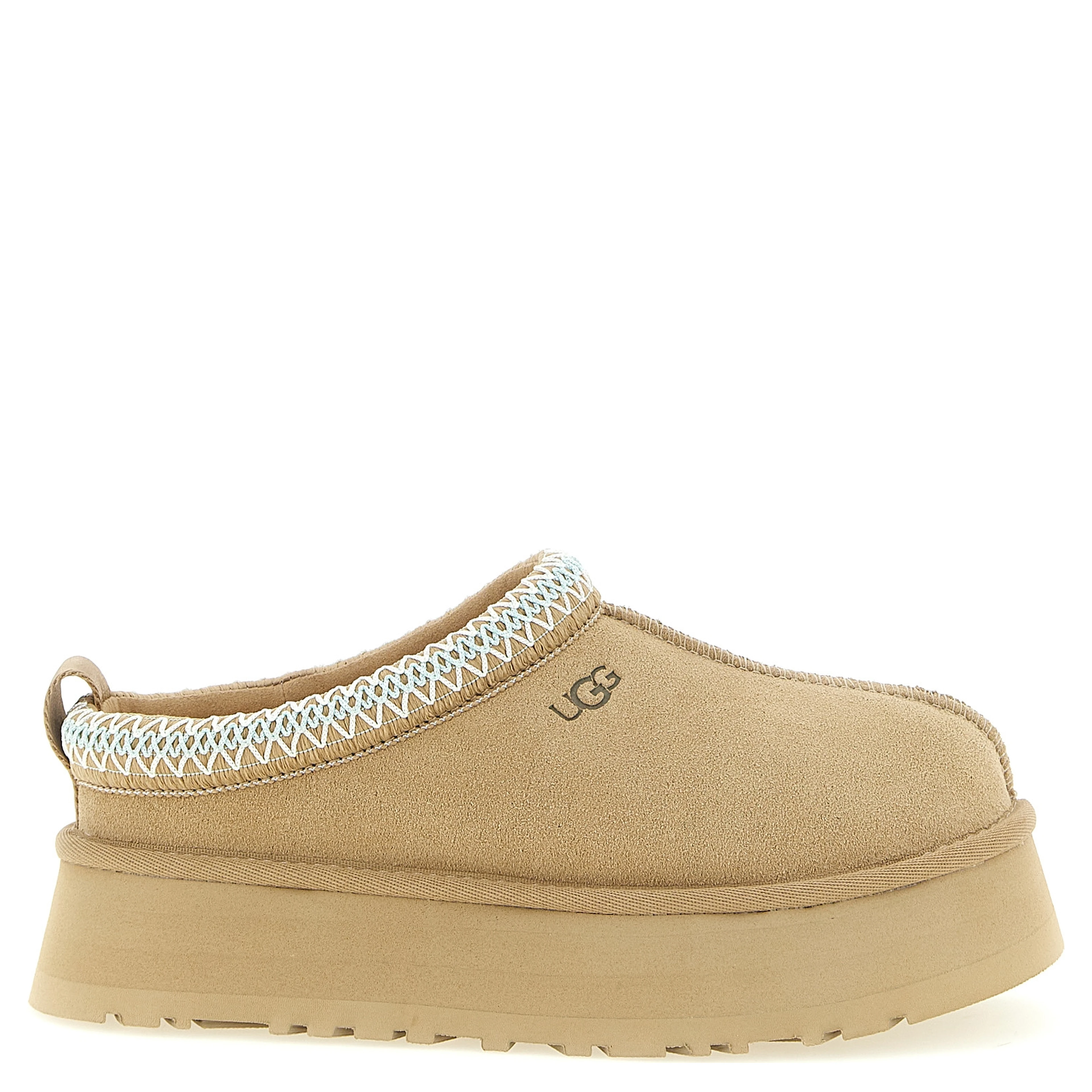 Beige Leather Mules
