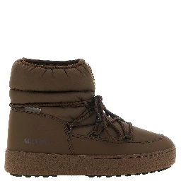 Brown Polyamide Flat Boots
