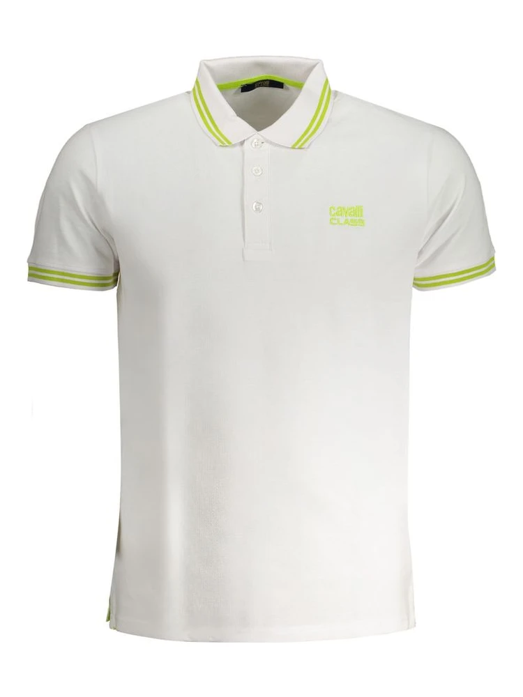 White Cotton Men Polo Shirt