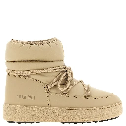 Beige Polyamide Flat Boots