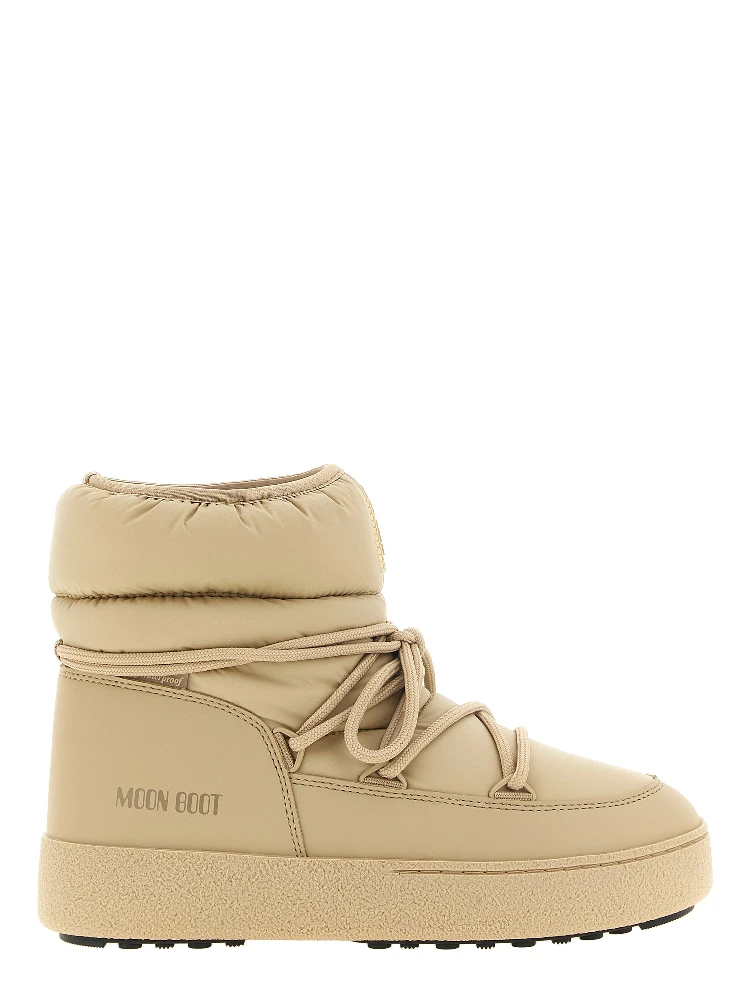 Beige Polyamide Flat Boots