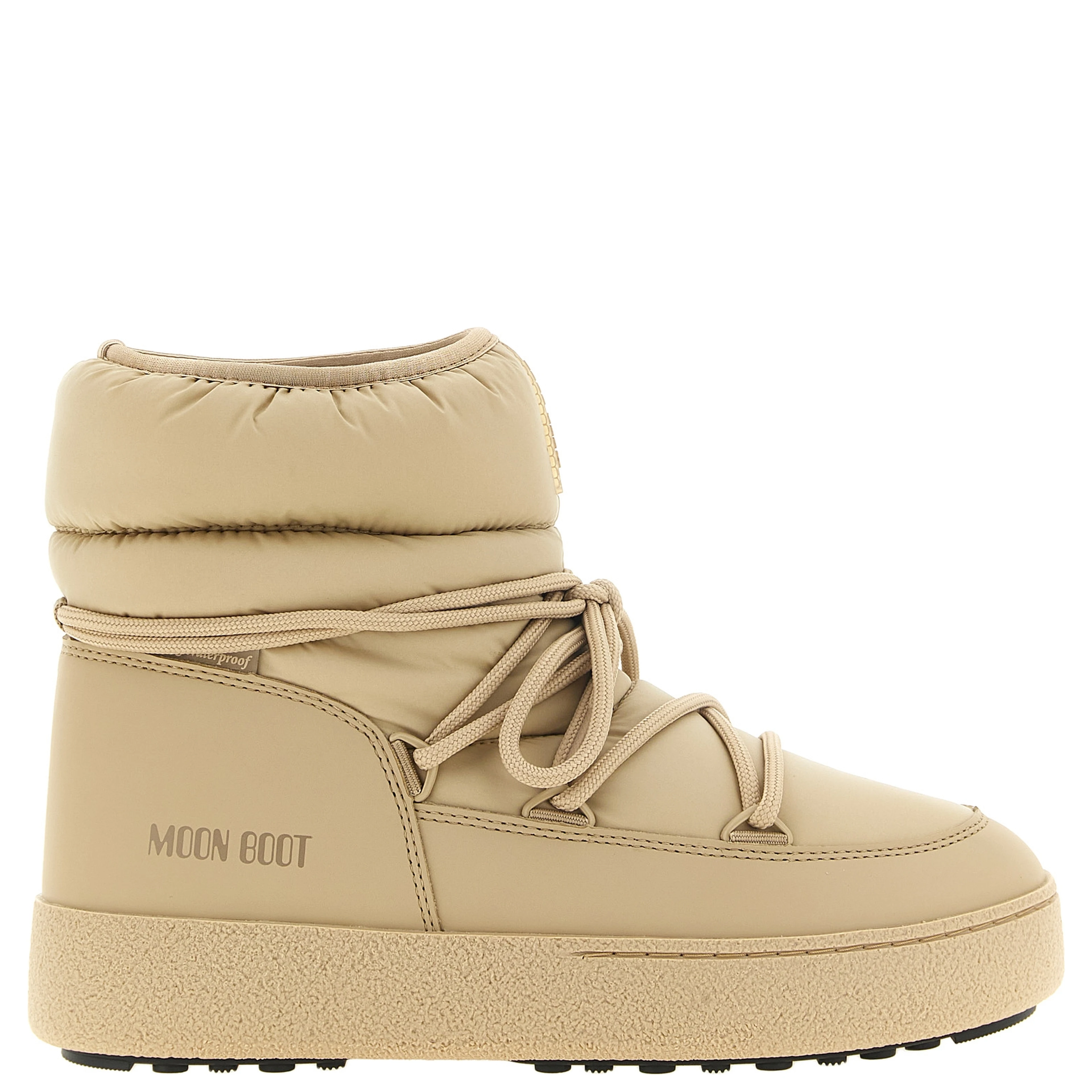 Beige Polyamide Flat Boots