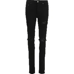 Black Cotton Skinny Jeans
