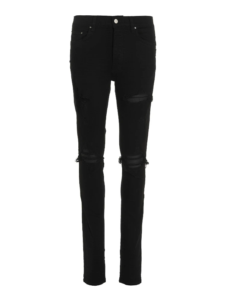 Black Cotton Skinny Jeans