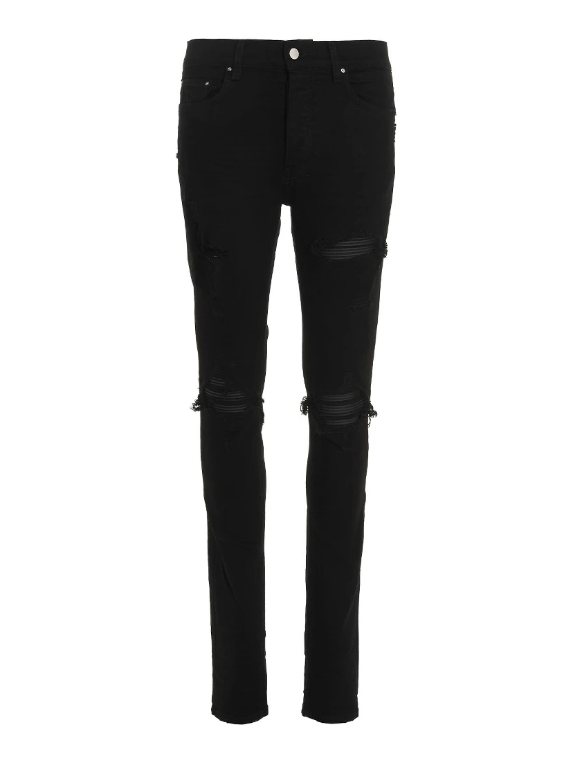 Black Cotton Skinny Jeans