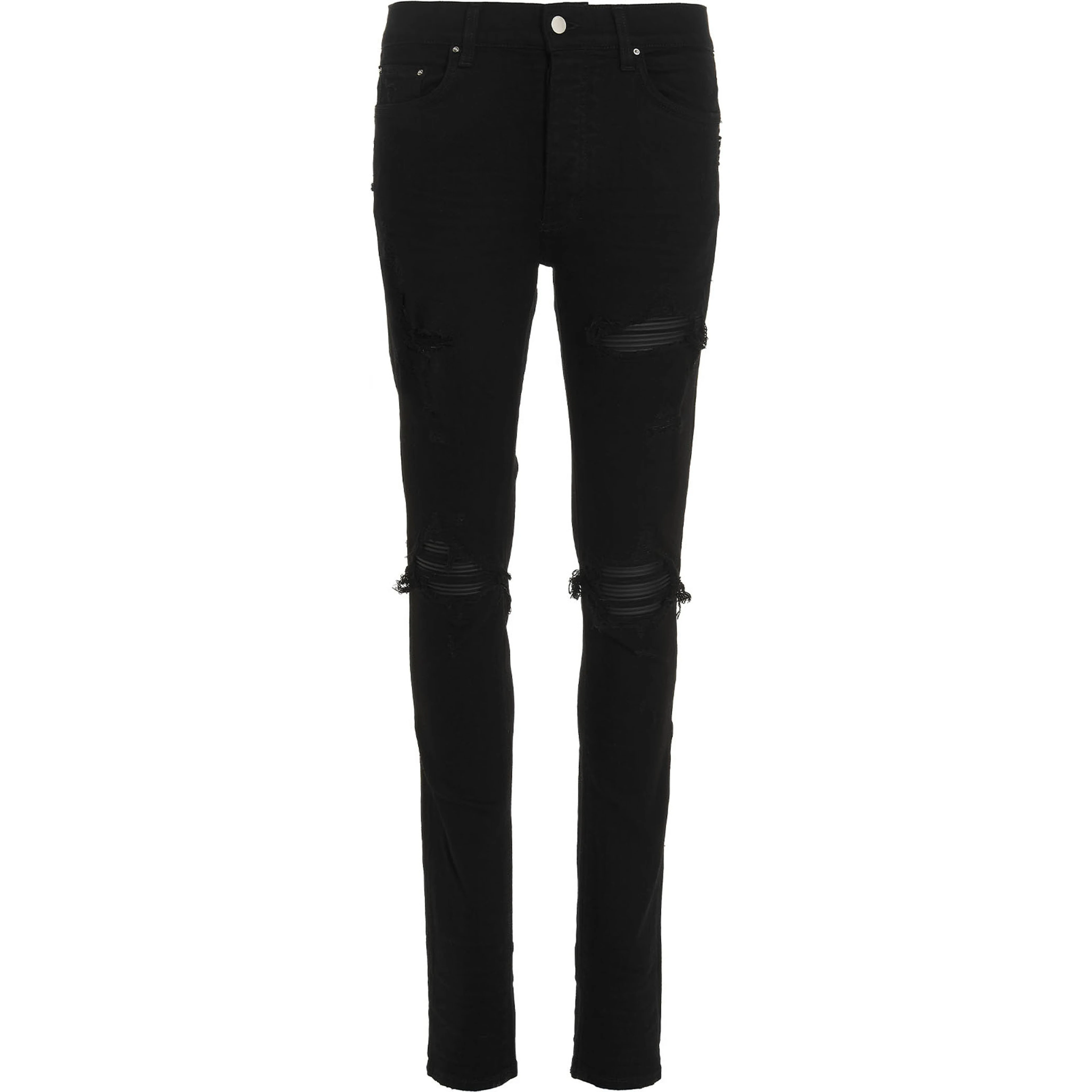 Black Cotton Skinny Jeans