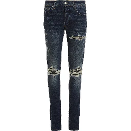 Blue Cotton Skinny Jeans