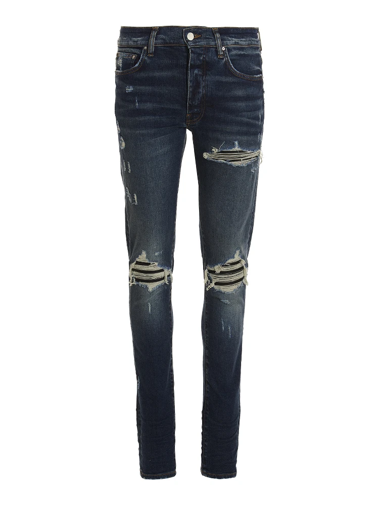 Blue Cotton Skinny Jeans