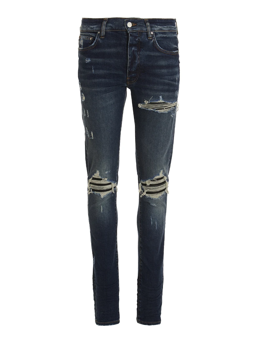 Blue Cotton Skinny Jeans